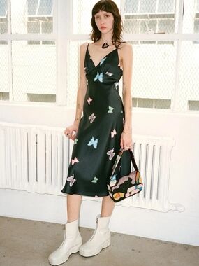 Lisa Says Gah Mariposa Butterfly Slip Dress